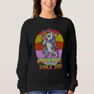 Sweatshirt 18 Ans Unicorne Dabbing Awesome Depuis 2004 Un