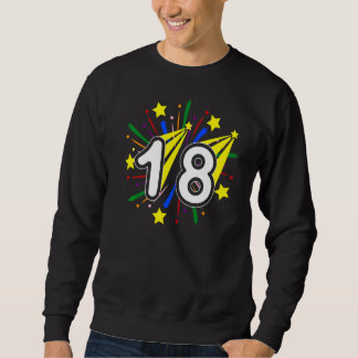 Sweatshirt 18 ans Vintage Nombre dix-huit 18e anniversaire