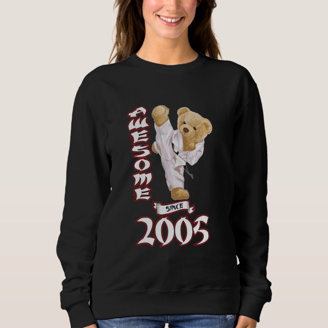 Sweatshirt 18e anniversaire Hommes Femmes 2005 Awesome Karate (Devant)