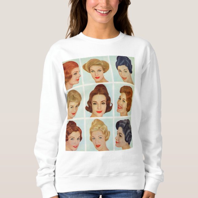 Sweatshirt 1960 s hairstyles grid (Devant)