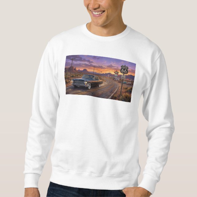 Sweatshirt 1964 Cadillac sur la route 66 (Devant)