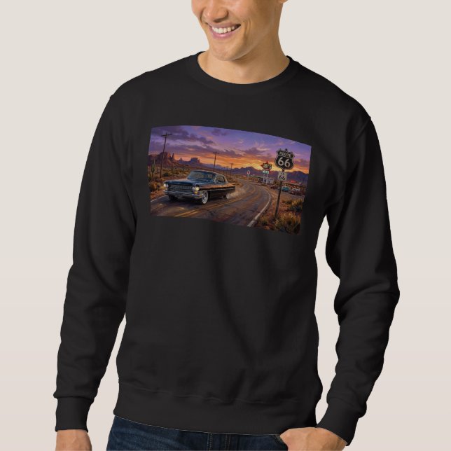 Sweatshirt 1964 Cadillac sur la route 66 (Devant)