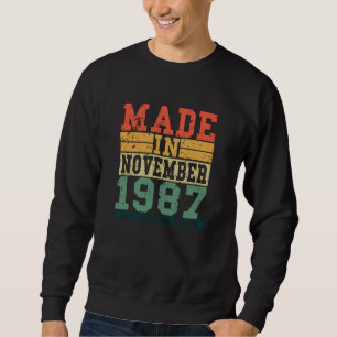 Sweatshirt 1987 Anniversaire Novembre Vintage Disant