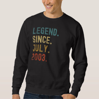 Sweatshirt 19 Ans Légende depuis Juillet 2003 19e Anniversair