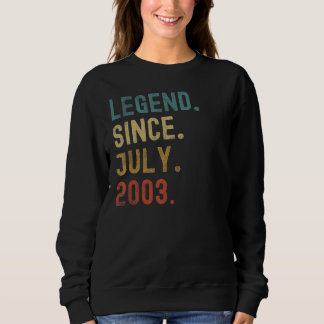 Sweatshirt 19 Ans Légende depuis Juillet 2003 19e Anniversair