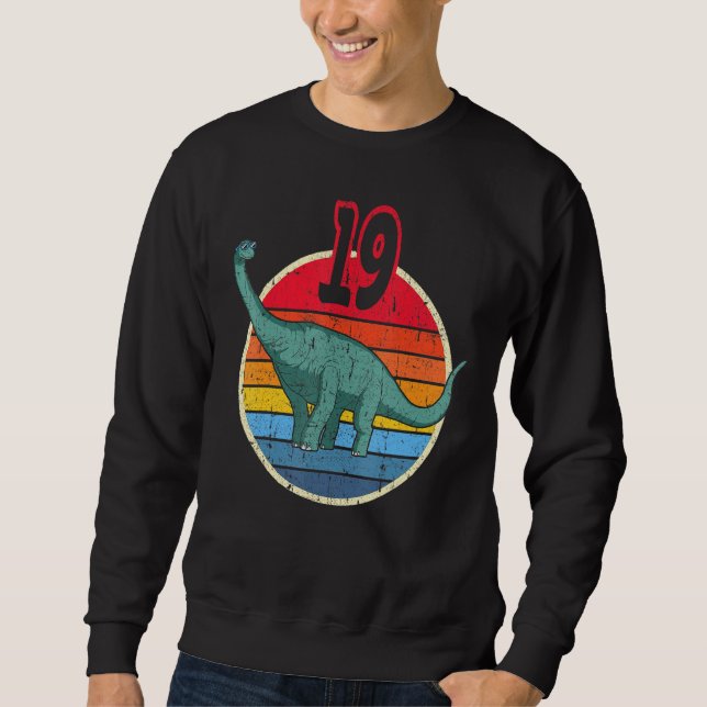 Sweatshirt 19e anniversaire I Brachiosaurus Diplodocus I Fami (Devant)