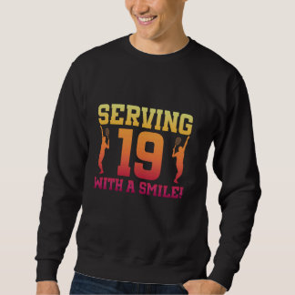 Sweatshirt 19e Anniversaire Tennis 19 Ans Joueur De Tennis Bi