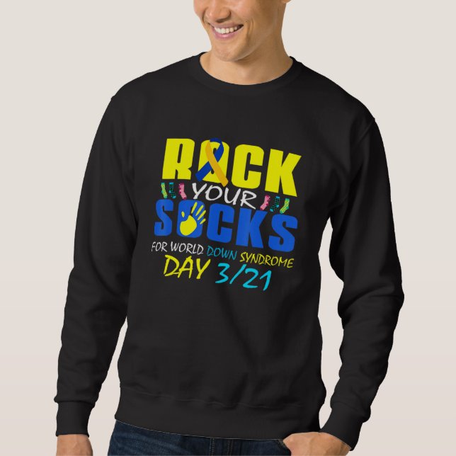 Sweatshirt 1 Rocher vos chaussettes World Down Syndrome Sensi (Devant)