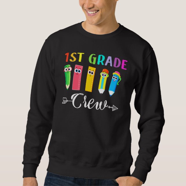 Sweatshirt 1ère année d'équipage Cool 1ère journée d'école él (Devant)