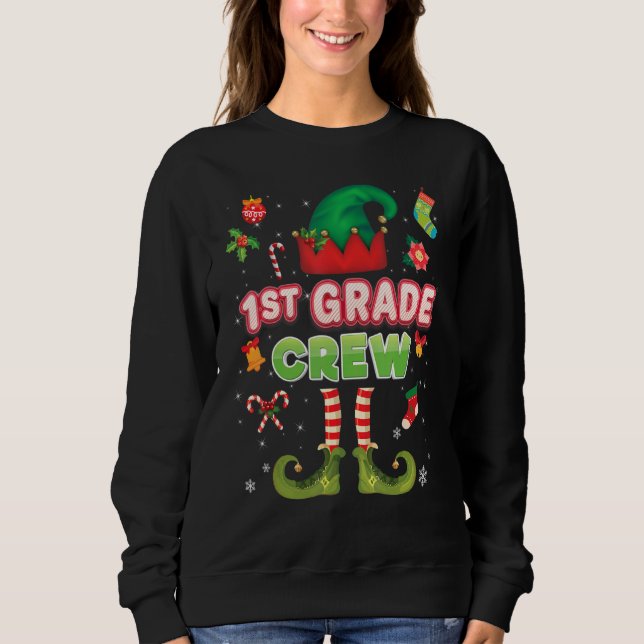 Sweatshirt 1ère année Elf Crew Noël Père Noël Helper First Sw (Devant)