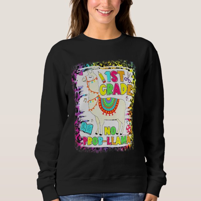 Sweatshirt 1ère année No Prob-Llama Enseignant Premier jour (Devant)
