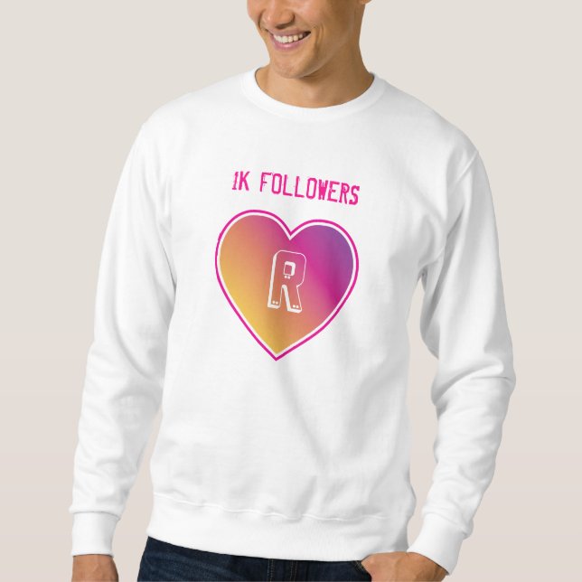 Sweatshirt 1K Followers Coeur et Monogramme sur le rayonnemen (Devant)