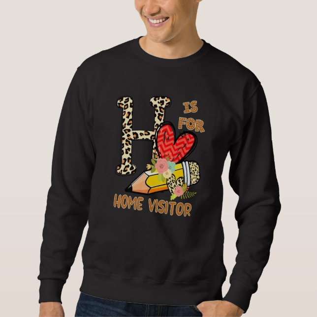 Sweatshirt 1st Day Of School Home Visitor Leopard Flowers Tea (Devant)