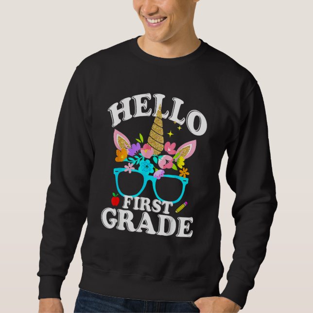 Sweatshirt 1st Grade First Day Of Back To School Teacher Unic (Devant)