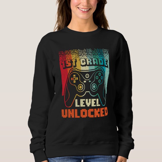 Sweatshirt 1st Grade Level Unlocked Back To School First Grad (Devant)