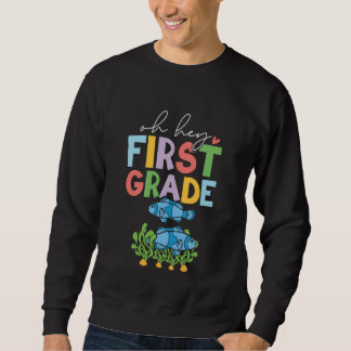 Sweatshirt 1st Grade Outfit Boys Kids Fish - First Day of Fir