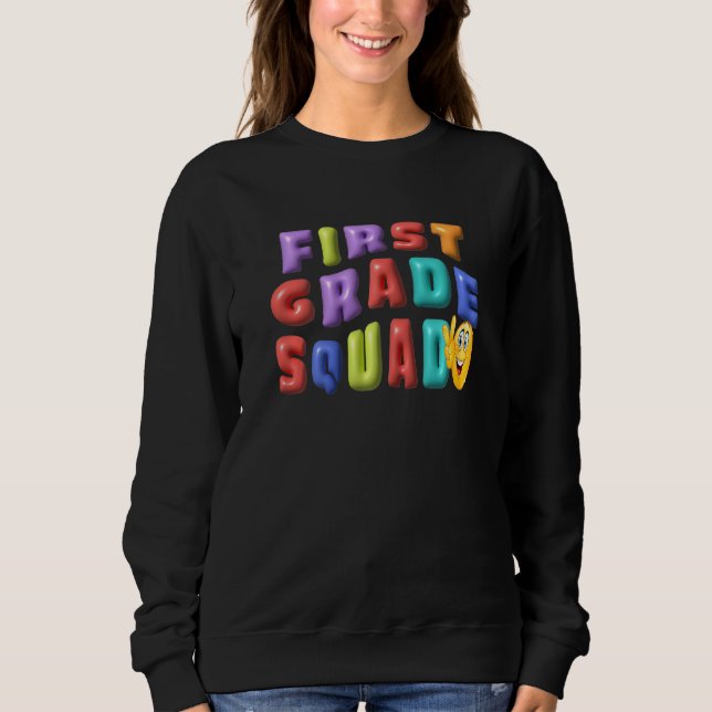 Sweatshirt 1st Grade Squad Team  Back To School Girls Boys Te (Devant)
