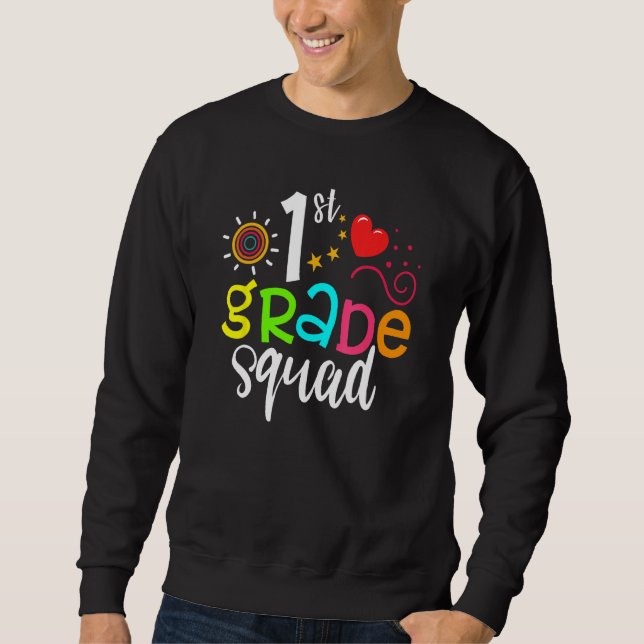 Sweatshirt 1st Grade Squad Team  Back To School Girls Boys Te (Devant)