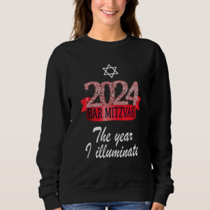 Sweatshirt 2024 Bar Mitzvah Citation Festive Noir Rouge Décor