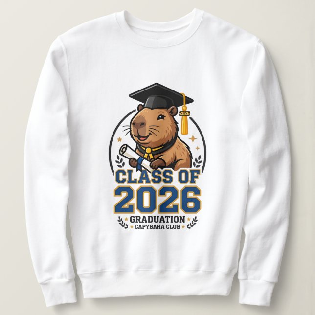 Sweatshirt 2026 graduation design featuring a capybara  (Design devant)