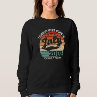 Sweatshirt 20 Anniversaire vintage Légendes Sont Nés Le 20 Ju