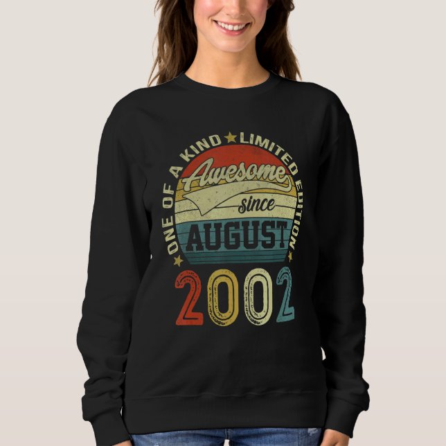 Sweatshirt 20 ans Anniversaire Awesome depuis août 2002 20e (Devant)