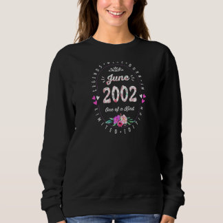 Sweatshirt 20e anniversaire Légendes florales Né En Juin 2002