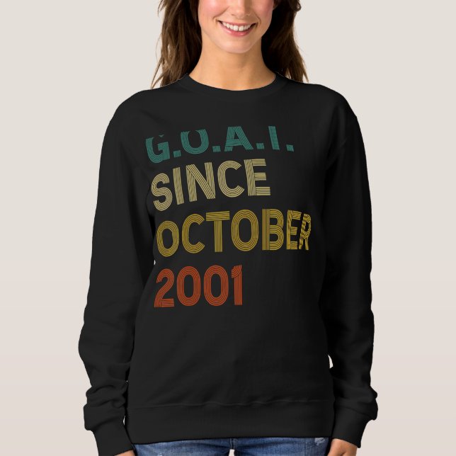 Sweatshirt 21e anniversaire 21 ans chèvre depuis octobre 2001 (Devant)