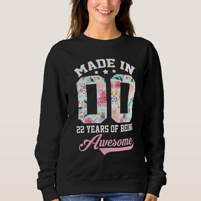 Sweatshirt 22e Fille D'Anniversaire Pour Adolescentes Fabriqu (Devant)