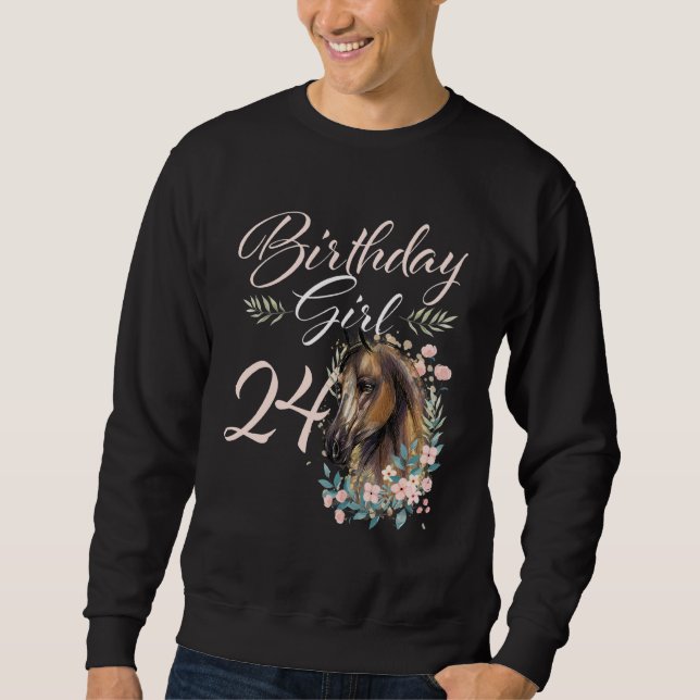 Sweatshirt 24e anniversaire fille Cheval 24 ans Anniversaire (Devant)