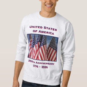 Sweatshirt 250e anniversaire USA Patriotic Light Grey