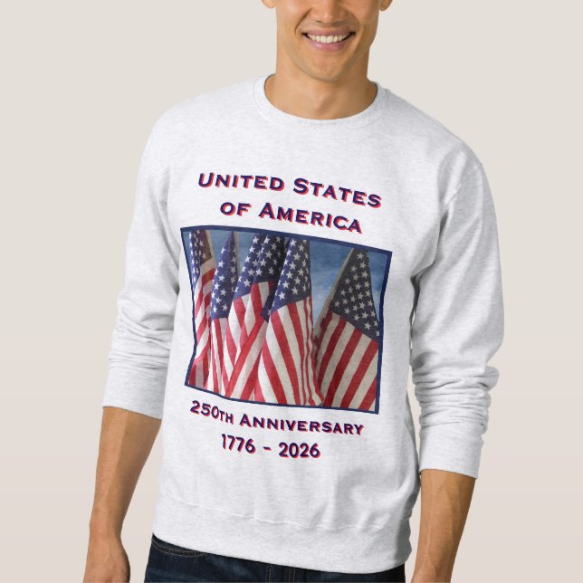 Sweatshirt 250e anniversaire USA Patriotic Light Grey (Devant)