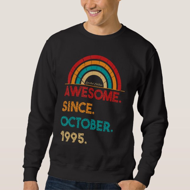 Sweatshirt 27 Ans Awesome depuis Octobre 1995 27e Naissance (Devant)