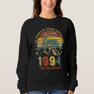 Sweatshirt 28e anniversaire 28 ans stupéfiant depuis avril 19