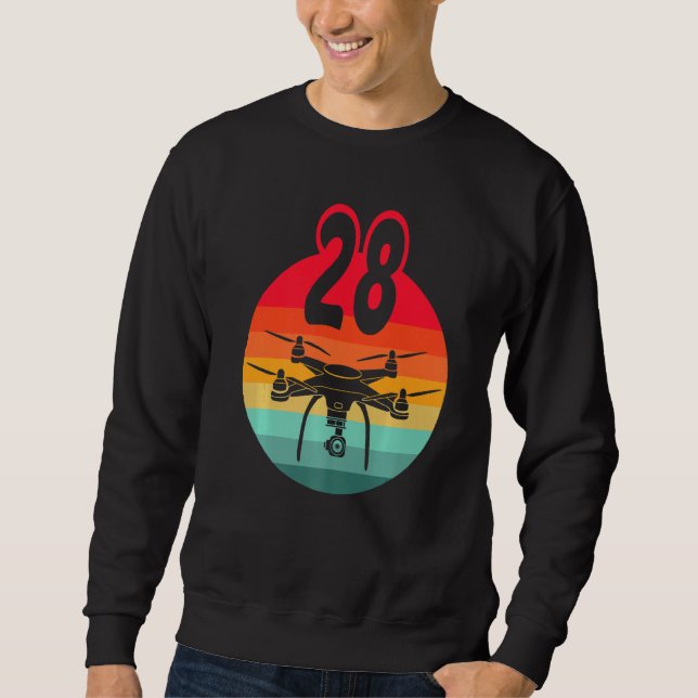 Sweatshirt 28ème Anniversaire I Télécommande Rétro Drones Ave (Devant)