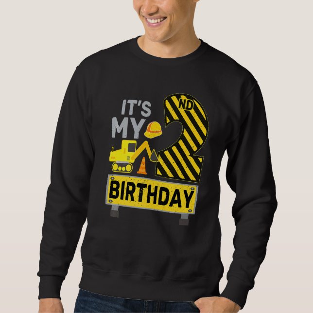 Sweatshirt 2 ans Garçon C'est mon 2e anniversaire Constructio (Devant)