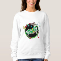 Sweatshirt 2 de zèbre de 2018 vacances vert/rouge