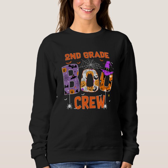 Sweatshirt 2nd Grade Boo Crew Teachers Students Halloween Cos (Devant)
