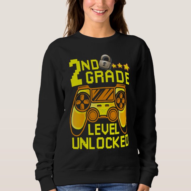 Sweatshirt 2nd Grade Level Unlocked Back To School  Gamer Boy (Devant)