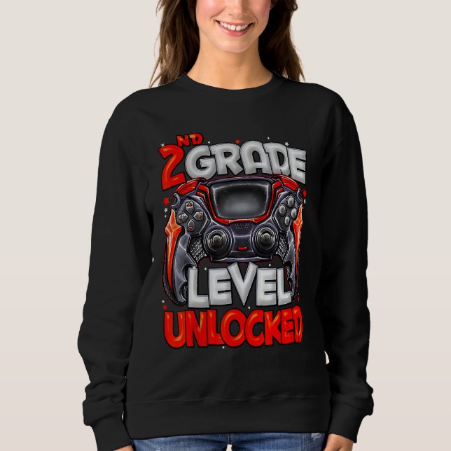 Sweatshirt 2nd Grade Level Unlocked Video Game Back To School (Devant)