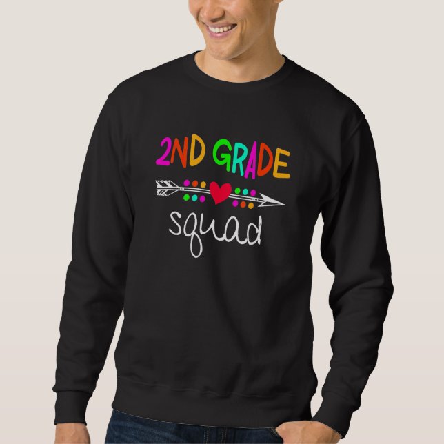 Sweatshirt 2nd Grade Squad Second Teacher Student Team Back T (Devant)