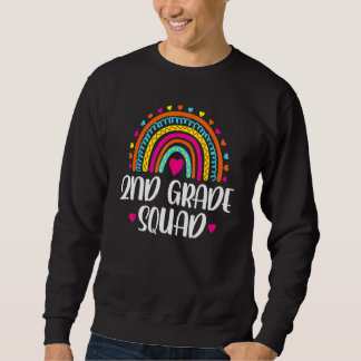 Sweatshirt 2nd Grade Squad Teacher Rainbow Back To School