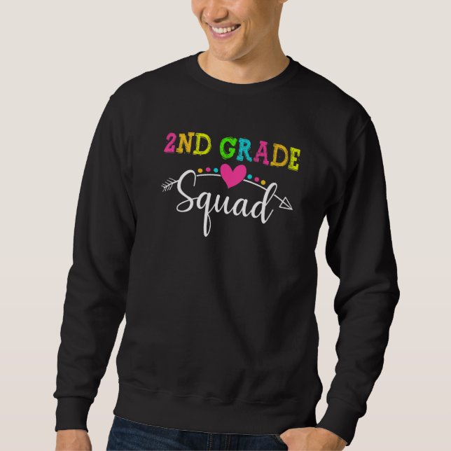 Sweatshirt 2nd Grade Squad Team Teacher Student Back To Schoo (Devant)
