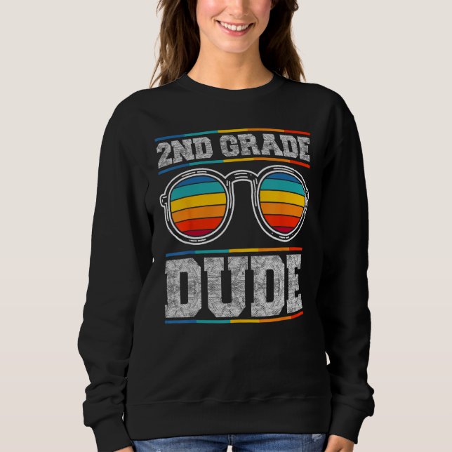 Sweatshirt 2nd Second Grade Dude Sunglasses Boys Kids Back To (Devant)