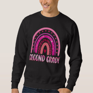 Sweatshirt 2nd Second Grade Leoprad Rainbow Back To School Te