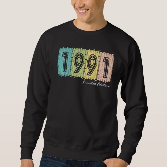 Sweatshirt 31e anniversaire Dames Mens 31 ans 1991 1 (Devant)