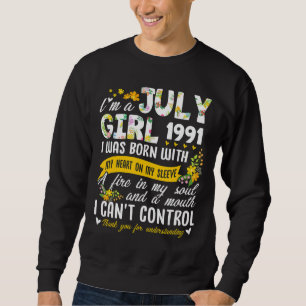 Sweatshirt 31e anniversaire Floral Girl Juillet 1991