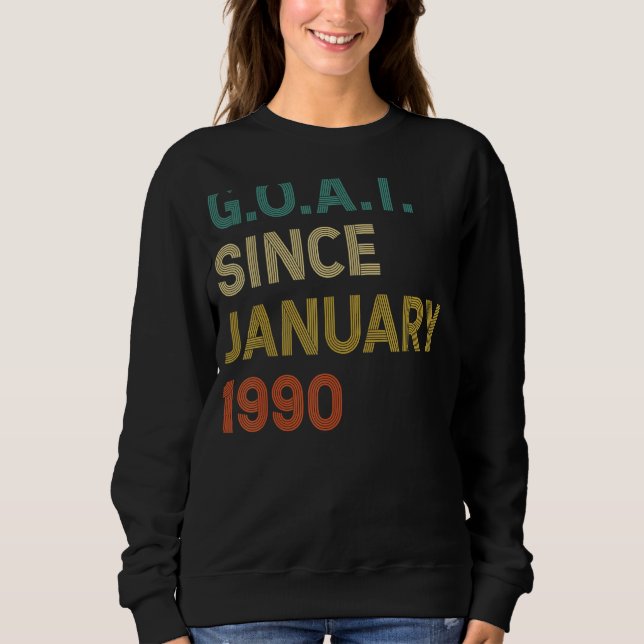 Sweatshirt 32e anniversaire 32 ans chèvre depuis janvier 1990 (Devant)