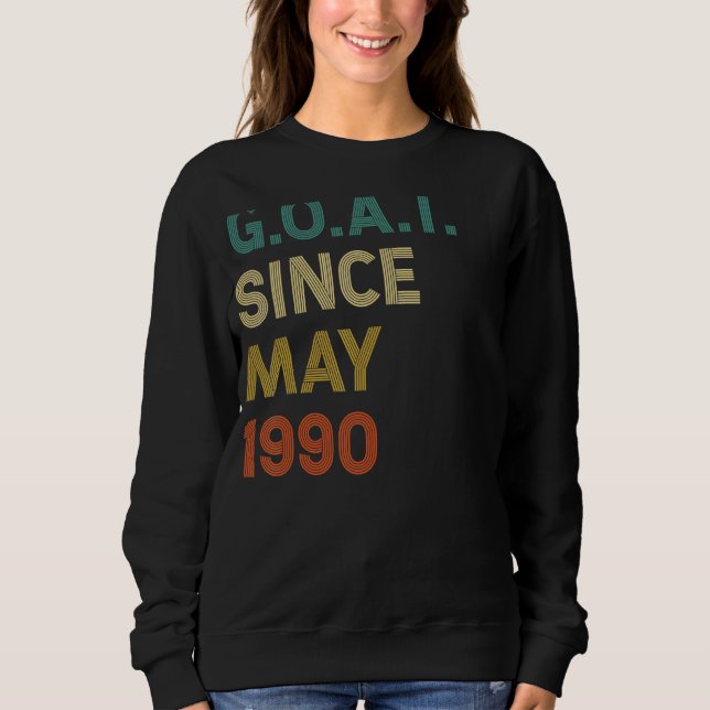 Sweatshirt 32e anniversaire 32 ans chèvre depuis mai 1990 (Devant)