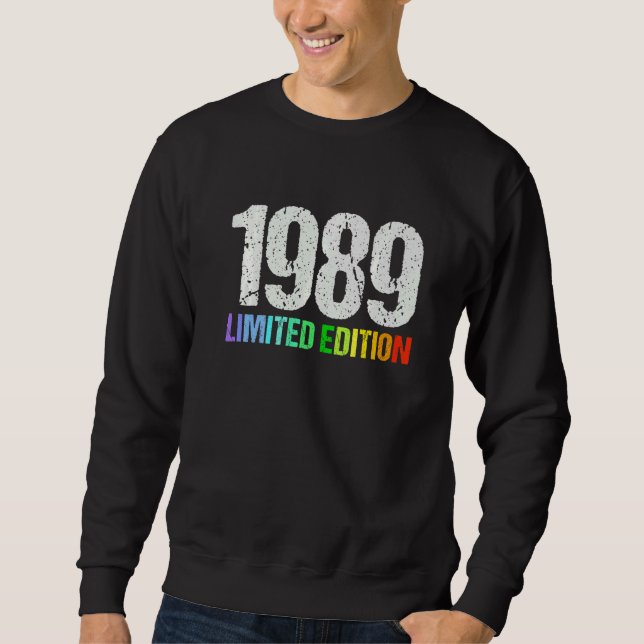 Sweatshirt 33e anniversaire Dames Mens 33 ans 1989 5 (Devant)